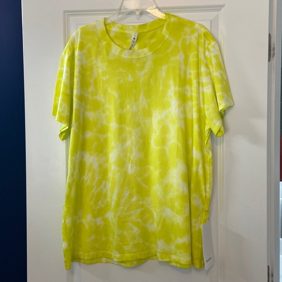 lululemon athletica Tops - ☀️☀️ Lululemon women’s size 12 neon yellow All Yours Tee Tie Dye